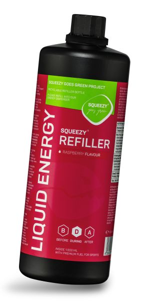 SQUEEZY LIQUID ENERGY 1.000-ml-REFILLER, - Himbeere